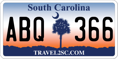 SC license plate ABQ366