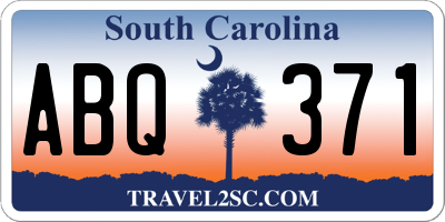 SC license plate ABQ371