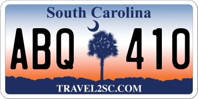 SC license plate ABQ410