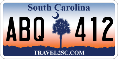 SC license plate ABQ412