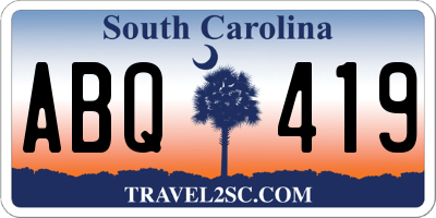 SC license plate ABQ419