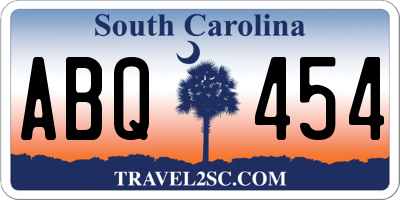 SC license plate ABQ454