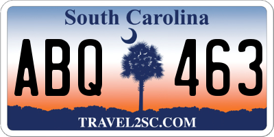 SC license plate ABQ463