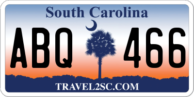 SC license plate ABQ466