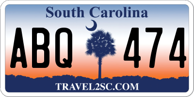 SC license plate ABQ474