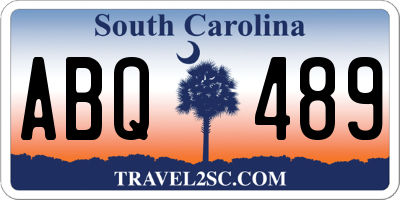 SC license plate ABQ489