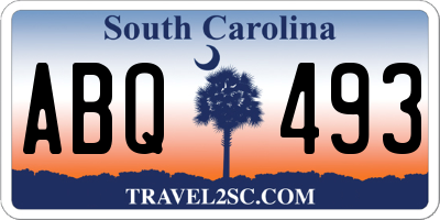 SC license plate ABQ493