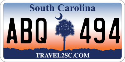 SC license plate ABQ494