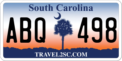 SC license plate ABQ498