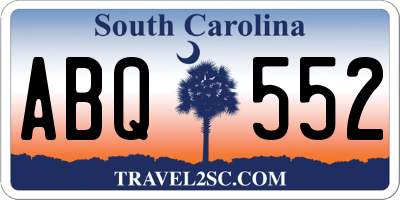 SC license plate ABQ552