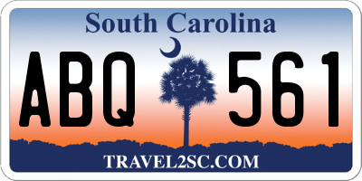 SC license plate ABQ561