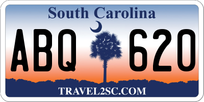 SC license plate ABQ620