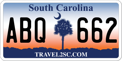 SC license plate ABQ662