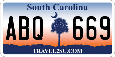 SC license plate ABQ669