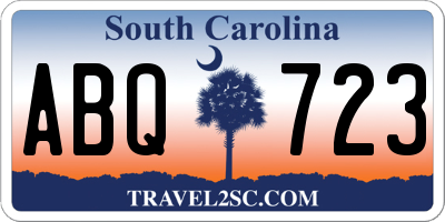 SC license plate ABQ723