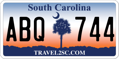 SC license plate ABQ744