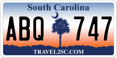 SC license plate ABQ747