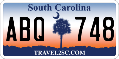 SC license plate ABQ748