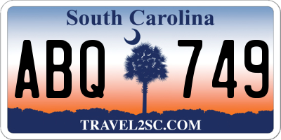 SC license plate ABQ749