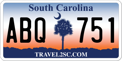 SC license plate ABQ751