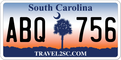 SC license plate ABQ756