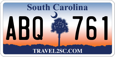 SC license plate ABQ761