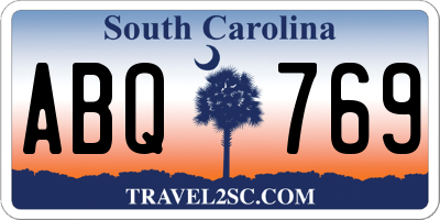 SC license plate ABQ769