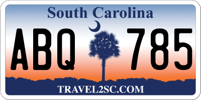 SC license plate ABQ785