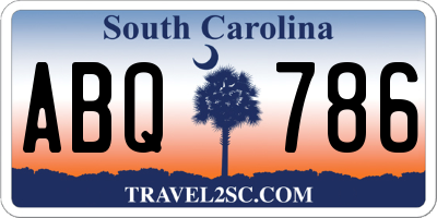 SC license plate ABQ786