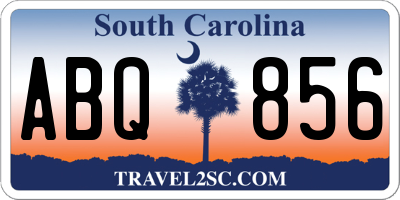 SC license plate ABQ856