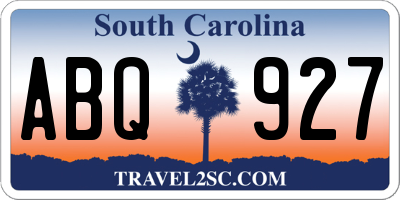 SC license plate ABQ927