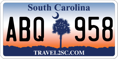 SC license plate ABQ958