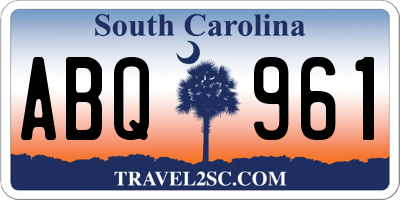 SC license plate ABQ961