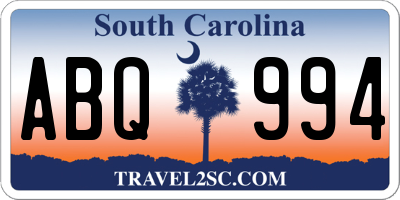 SC license plate ABQ994