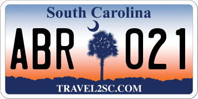 SC license plate ABR021