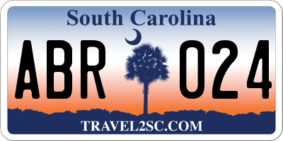 SC license plate ABR024