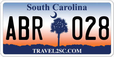 SC license plate ABR028