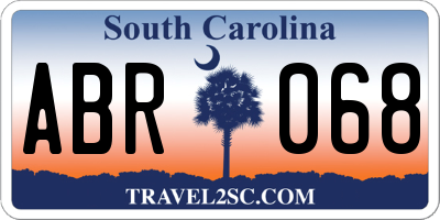 SC license plate ABR068