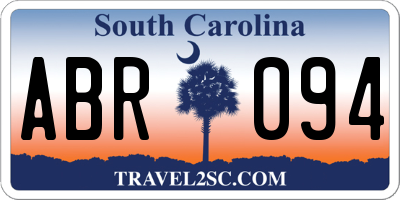 SC license plate ABR094