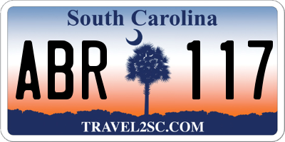 SC license plate ABR117