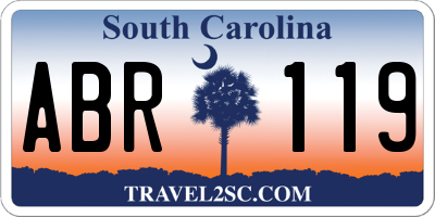SC license plate ABR119