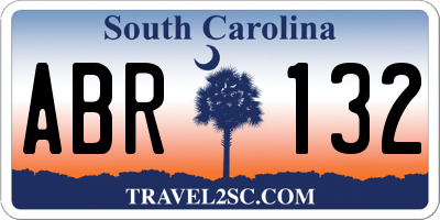 SC license plate ABR132