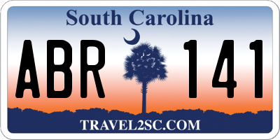 SC license plate ABR141