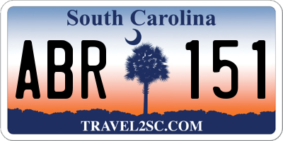 SC license plate ABR151