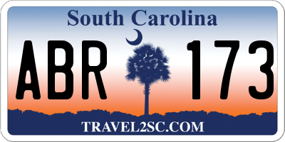 SC license plate ABR173