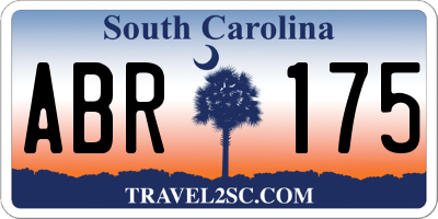 SC license plate ABR175