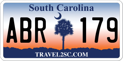 SC license plate ABR179