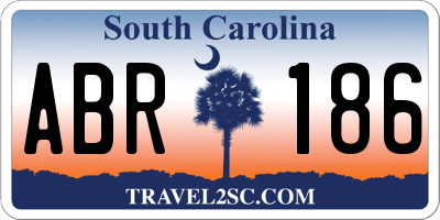 SC license plate ABR186