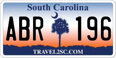 SC license plate ABR196