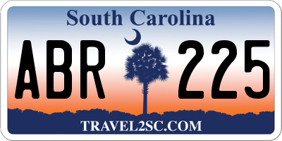 SC license plate ABR225
